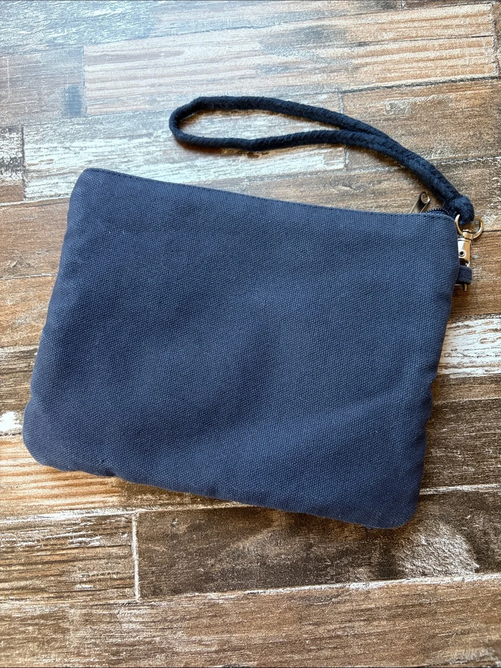Maurices Navy Macramé Wristlet Clutch